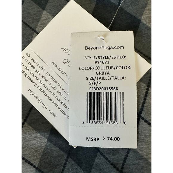 Beyond Refocus Cropped Tank Grey Argyle size Small - Picture 4 of 9